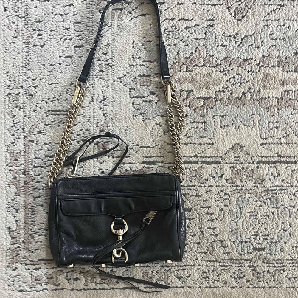 Rebecca Minkoff Black Leather Chain Strap Bag